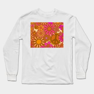 Orange flower power Long Sleeve T-Shirt